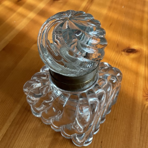 Antique | Office | Antique Glass Inkwell Victorian Art Nouveau Glowy ...